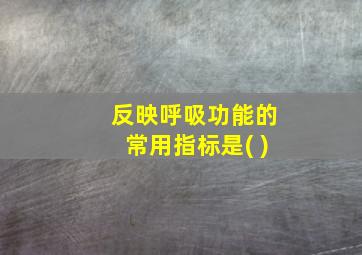 反映呼吸功能的常用指标是( )